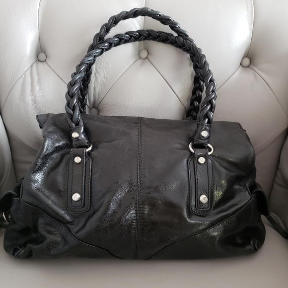 FRANCESCO BIASIA LARGE BLACK LEATHER SATCHEL - Picture 3 of 8